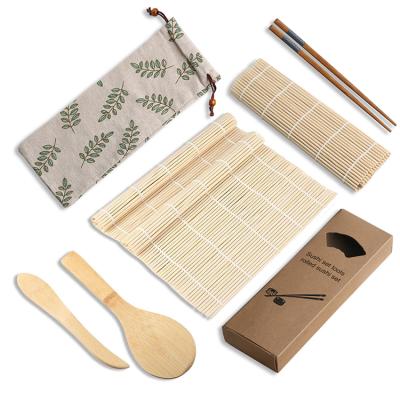 China Amazon Viable Top Selling High Quality Tissue Bag Sushi Rolling Machines Sushi Mat Spoons Chopsticks Kit Set for sale