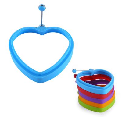 China 2021 Viable New Design Silicone Fried Pancake Ring Omelette Fried Round Heart Shaped Mold For Cooking Breakfast Frying Tools for sale