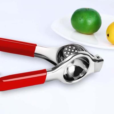 China Amazon Viable Top Selling High Quality PVC Black Handle Lemon Squeezer Premium Stainless Steel Lemon Lime Squeezer for sale