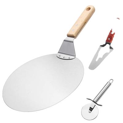 China Amazon Viable Top Selling High Quality Healthy Stainless Steel 3-Pieces Pizza Roller Cutter Cake Pizza Shovel for sale