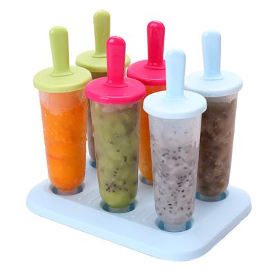 China Amazon Selling Good Quality DIY Hot Sustainable Ice Lolly Frozen Sucker Popsicle Ice Cube Making Mold BPA Free Plastic Ice Mold for sale