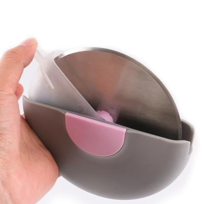 China Household Sustainable Portable Kitchen Round Roller Wheel Plastic Cake Cutting Stainless Steel Pizza Cutter for sale