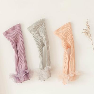 China Sporty Hot Selling Cuff Baby Leg Warmers Cute Custom Kids Solid Color Bow Baby Pantyhose INS Pantyhose For Girls for sale