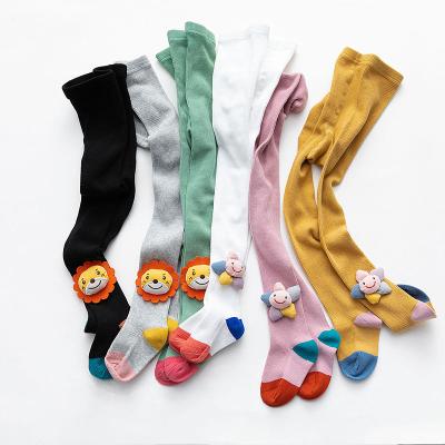 China Hot Customized Design Baby Pantyhose 3D Cartoon Children's Sports Tights Color Matching Knit Pantyhose for sale