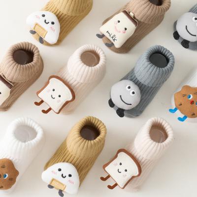 China Factory direct sale antibacterial baby bumps cute anti slip cotton soft solid bumps baby toddler non-slip socks for sale