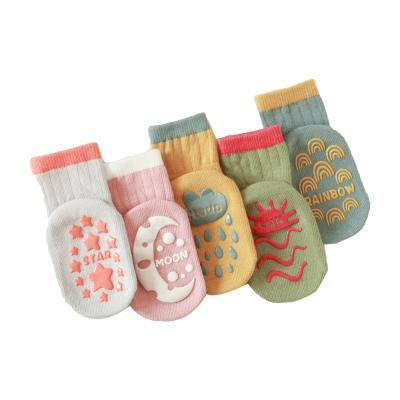 China Amazon Breathable Hot Selling Non-slip Baby Floor Socks Cute Combed Cotton Spring Kids Socks for sale