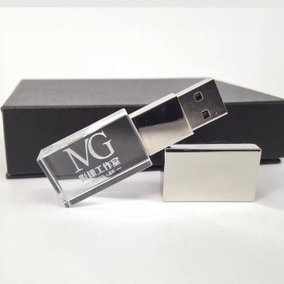 China Crystal+mental rose silver gold logo OEM USB3.0 64GB 16G 32G custom bicchieri crystallo crystal glass usb crystal flash dips stick with box for sale