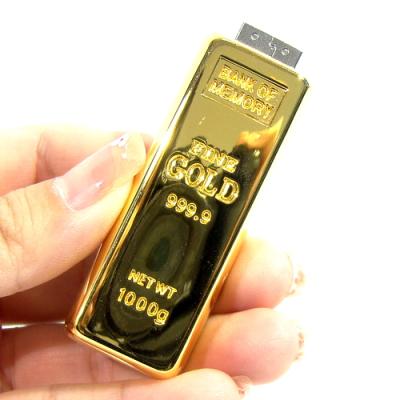 China Custom Thumb Drive Gold Printing Rectangle Bar Pendrive Metal USB Gold 2GB 4gb 8gb USB Flash Drive for sale