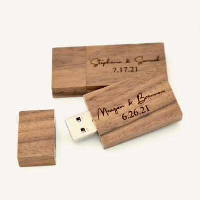 China Waterproof Abrasion Square Shape Wooden USB Flash Drive Wood USB 4 6 8 16 32gb High Strength for sale