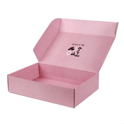 China Custom Printed Recyclable Logo Pink Corrugated Paper Cosmetic Packaging Advertisement Box For Makeup for sale