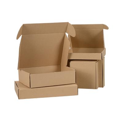 China Recyclable Eco Friendly Brown Kraft Logo Box Custom Printing Packaging Corrugated Cardboard Clothes Shipping Box for sale