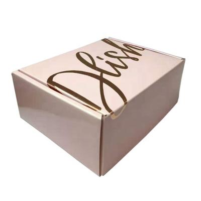 China Recyclable Custom High Quality Printed Rose Gold Corrugated Paper Shipping Box for sale