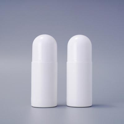 China 50ml Plastic Roller Bottle Plastic PE White Empty Roll On Bottle for sale