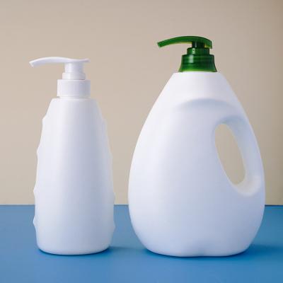 China Plastic in stock 300ml 500ml PE bottle shampoo and shower gel wash bottle plastic pump bottle for sale