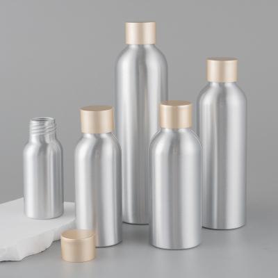 China Cosmetic Custom Empty 40ml-250ml Aluminum Storage Essential Oil CosmeticToner Medicine Aluminium Bottle Metal Packaging With Screw Cap for sale