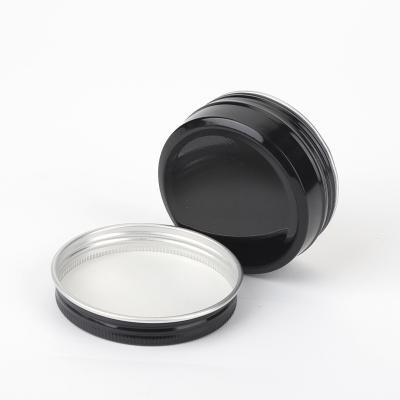 China Recyclable Custom Printed Aluminum Tins 2oz Screw Thread Round Aluminum Pomade Cream Ointment Ornament Seal Metal Storage Box for sale