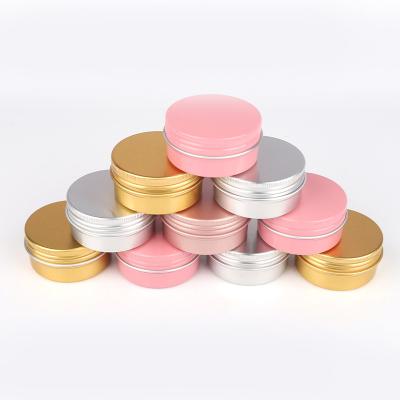 China Recyclable 5ml 10ml 20ml 30ml 50ml 60ml 80ml 100ml 150ml 200ml 50g Round Aluminum Cosmetic Tin Containers Aluminum Tin Jar with Screw Top for sale