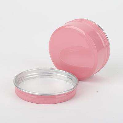 China Recyclable custom logo metal curling 30ml 60ml 80ml 100ml 120ml cosmetic lip balm tin packaging white aluminum tin for sale