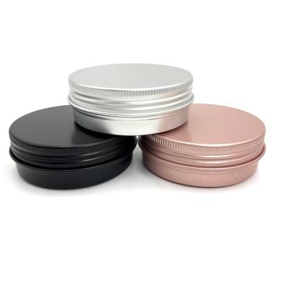 China Recyclable In Stock Short 60gml68*25 Thread Aluminum Cosmetics Cream Jar Separately Packed Case Portable Non-rust Metal Box for sale