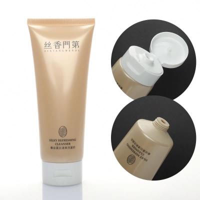 China Cosmetic LVFENG Custom Silk Screen Printing Empty Cosmetic Recyclable Tube Package Face Wash Eco Plastic Packaging Tubes With Flip Lid for sale