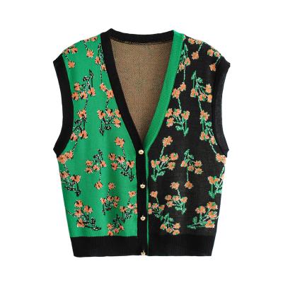 China Anti-wrinkle Women's Sweater Vest Autumn Single Breasted Knitted Vest Sleeveless Vest Sweater Vest For Women for sale