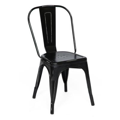 China Full Metal Vintage Outdoor And Industrial Tolix Indoor Restaurant Used Chair Powder Coating Metal Dining Chair For Kitchen for sale