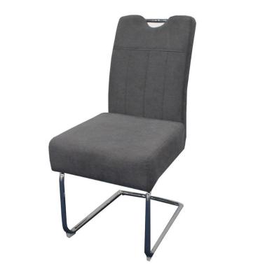 China Modern Modern Stacking Restaurant Used Upholstery Gray Fabric Metal Tube Dining Chairs For Sale for sale