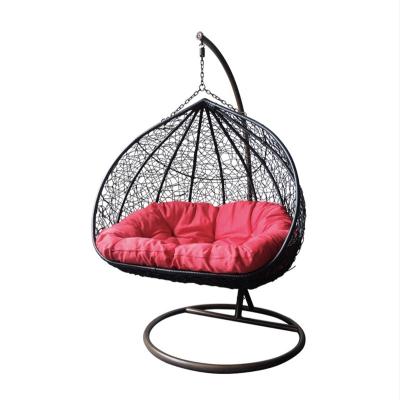 China Comfortable Outdoor Indoor Outdoor Steel Eggs Leisure Wicker Double Seat Children Wicker Iron Furniture Bedroom Hanging Swing Chair for sale