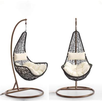 China 2021 Modern Custom Outdoor Indoor Custom Outdoor Patio Furniture Metal Rattan Wicker Egg Swing Hanging Chair for sale