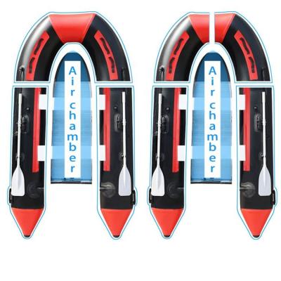 China 0.9mm 2.7M PVC Seawater 3 Person 8.86 Feet Inflatable Boat Folding Boat PVC Kayak Rib Boat With Cheap Price for sale