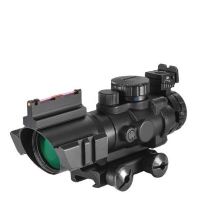 China Aluminum Alloy Tactical Scope Compact Sight 4x32 Hunting Tactical Military Fiber Optic With Mount And Red Green Dot for sale