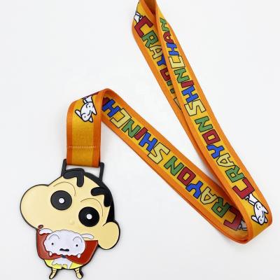 China Custom Kids Medals Cute Cartoon Walkathon Sports Medal Japan Maker Running Award Medal With Ribbon for sale