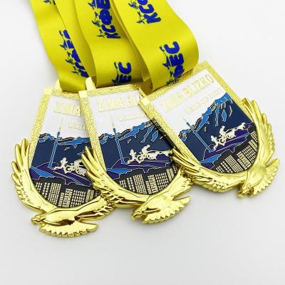 China High Quality USA Manufacturers Custom Design 3D Metal Gold Plated Miraculous Bike Cycling Running Medals for sale