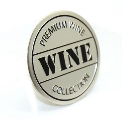 China Logo Custom Aluminum Embossed Embossed Hot Stamping Bottle Brand Metal Logo Wine Metal Sticker Metal Wine Label for sale