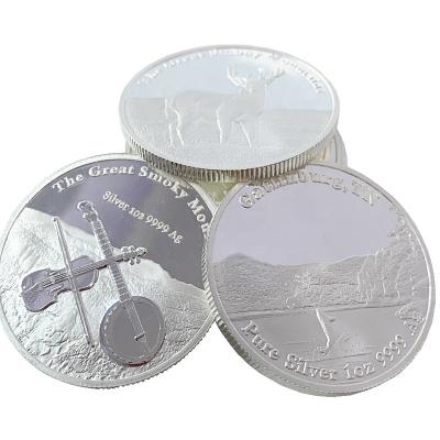 China Global Customized With Your Logo Solid Coins Silver 999 Coins 1oz Silver for sale