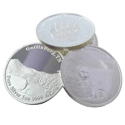 China Global Maker Make Your Own Custom Design Logo Engraved Ag 999 1 Ounce Pure Silver Coin for sale