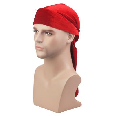 China Comfortable Red Wholesale Seller Custom Silk Velvet Durag Logo for sale