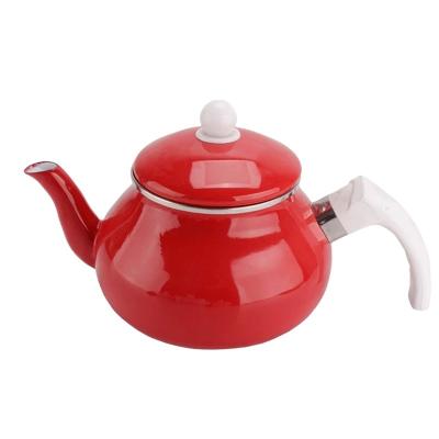 China Fat Viable Shape Enamel Teapot Tetera de esmalte Emaye Ollas de peltre AVON enamel cookware for sale