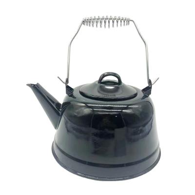 China Sustainable New Vintage Enamel Teapot Coffee Pot 2.5L Enamel Camping Kettle Teapot for sale