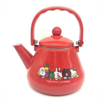 China 1.5L Sustainable Enamel Kettle Teapot Tetera de esmalte Customized Design New Enamel Coffee Pot for sale