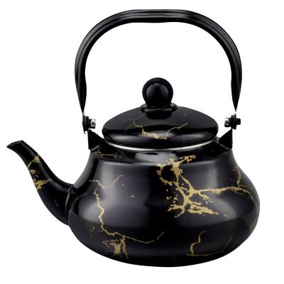 China New Vintage Coffee Pot Emaye 1.5L 2L 2.5L Enamel Pear Shape Viable Teapot Kettle for sale