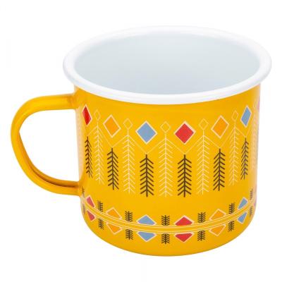 China Viable Printed Enamel Mugs Enamel Camping Coffee Mug China Drinkware Mug China Coffee Mug 12OZ for sale