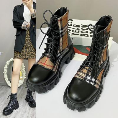 China Dropshipping Winter Military Flat Luxury Platform Boots Lace Up Women's Boots for sale