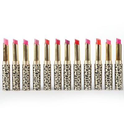 China Wholesale Makeup 12sets Lip Balm Leopard Print Waterproof Single Pack Mositurizing Lipstick Long Waterproof for sale