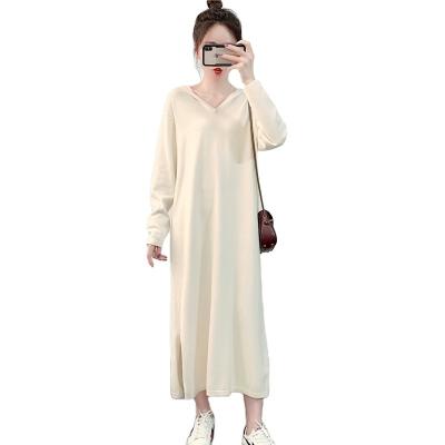 China 2021 Autumn Washable Lazy Style Long Over - The Knee Dress Winter Basic Hooded Knitted Skirt for sale