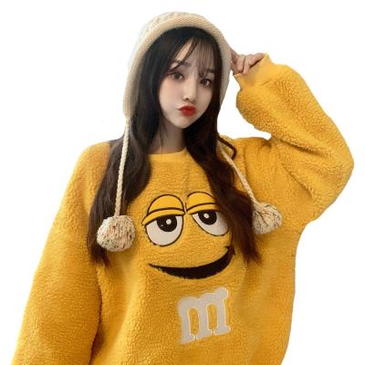 China furry hoodie women winter waterproof hoodiescec plus thick velvet jacket lady cute hoodie for sale