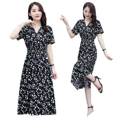 China Korean Daisy Small Size Dress Female Mid Length Style Short Plus Size 2021 Summer New Plus Size Dresses for sale