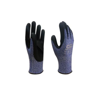 China Anti-smash china custom contruction insulated safety gloves nitrile rubber anticut waterproof blue work hand extraction gloves for sale