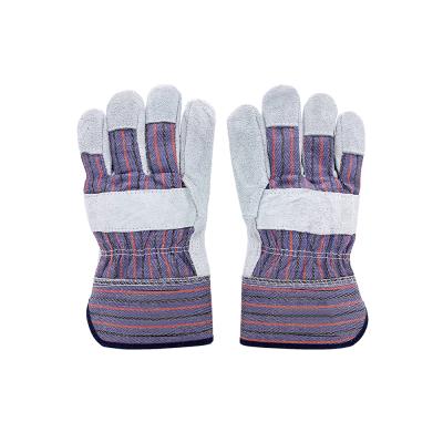 China Heat Insulation Palm Wear Resistance Oil Resistance Industrial Double Cow Split Leather Work Safety Gloves for sale