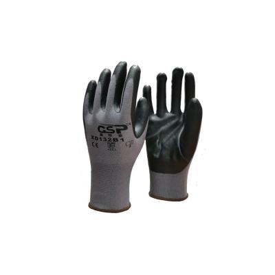 China Work Gloves Hand Protective Knit Gloves Household Black Nitrile Work Gloves for sale